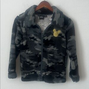 Disney Kids Camo Fleece Jacket - Black and Gray